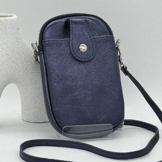 Metallic Leather Phone Bag Purse