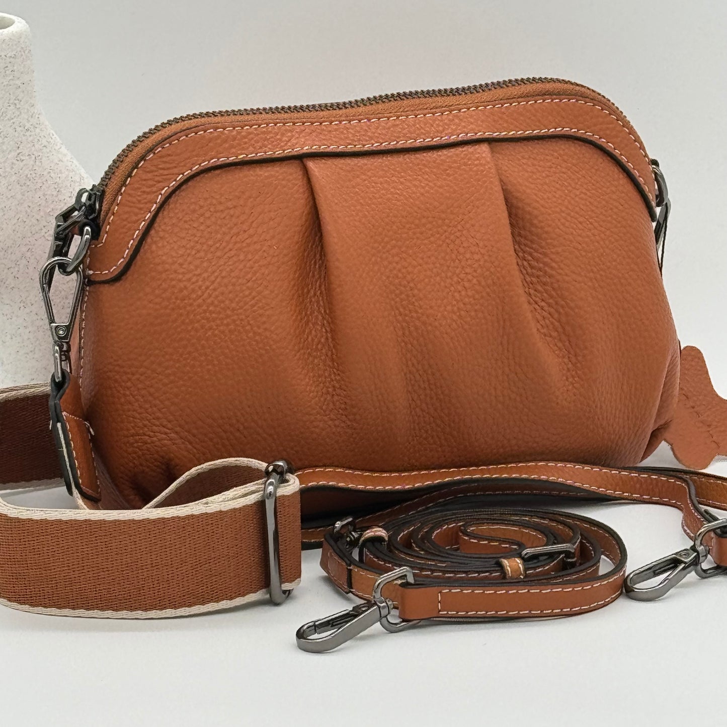 Leather Crossbody Grab Bag