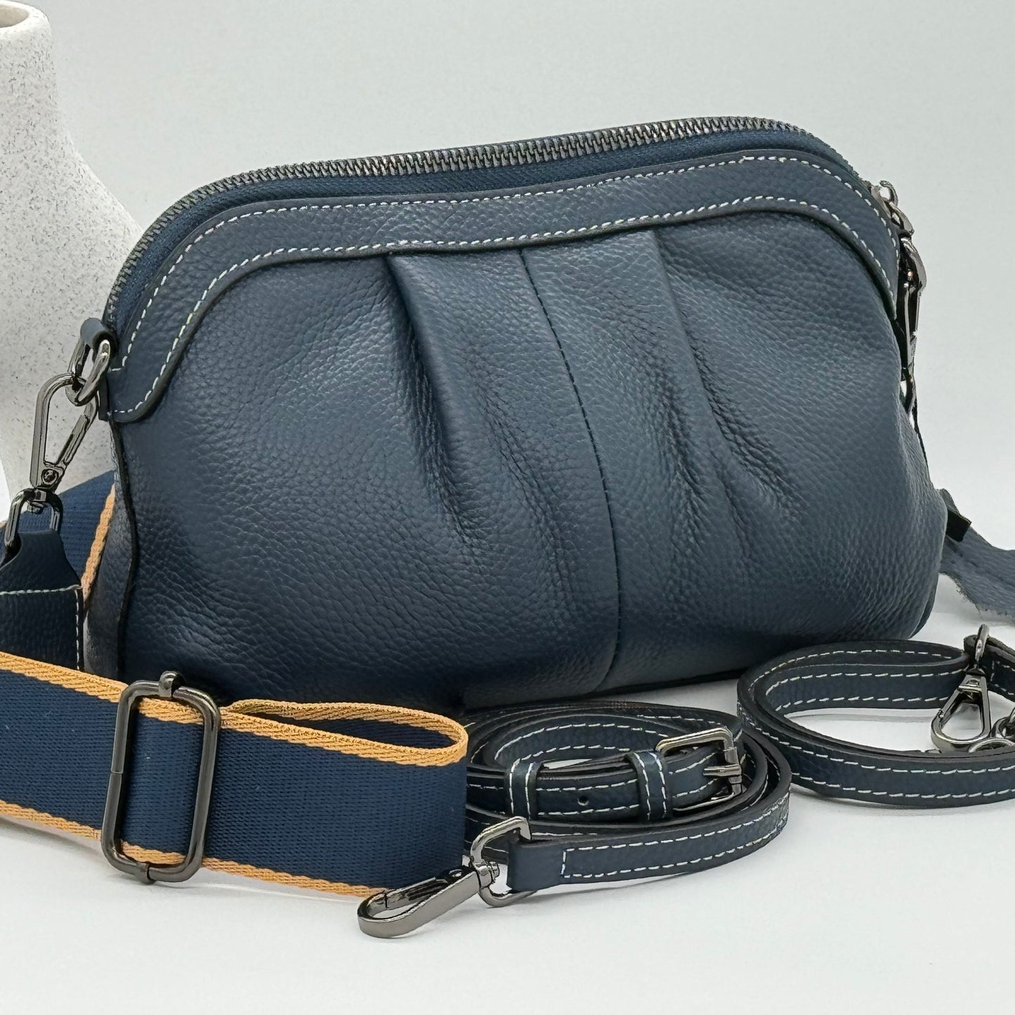 Leather Crossbody Grab Bag