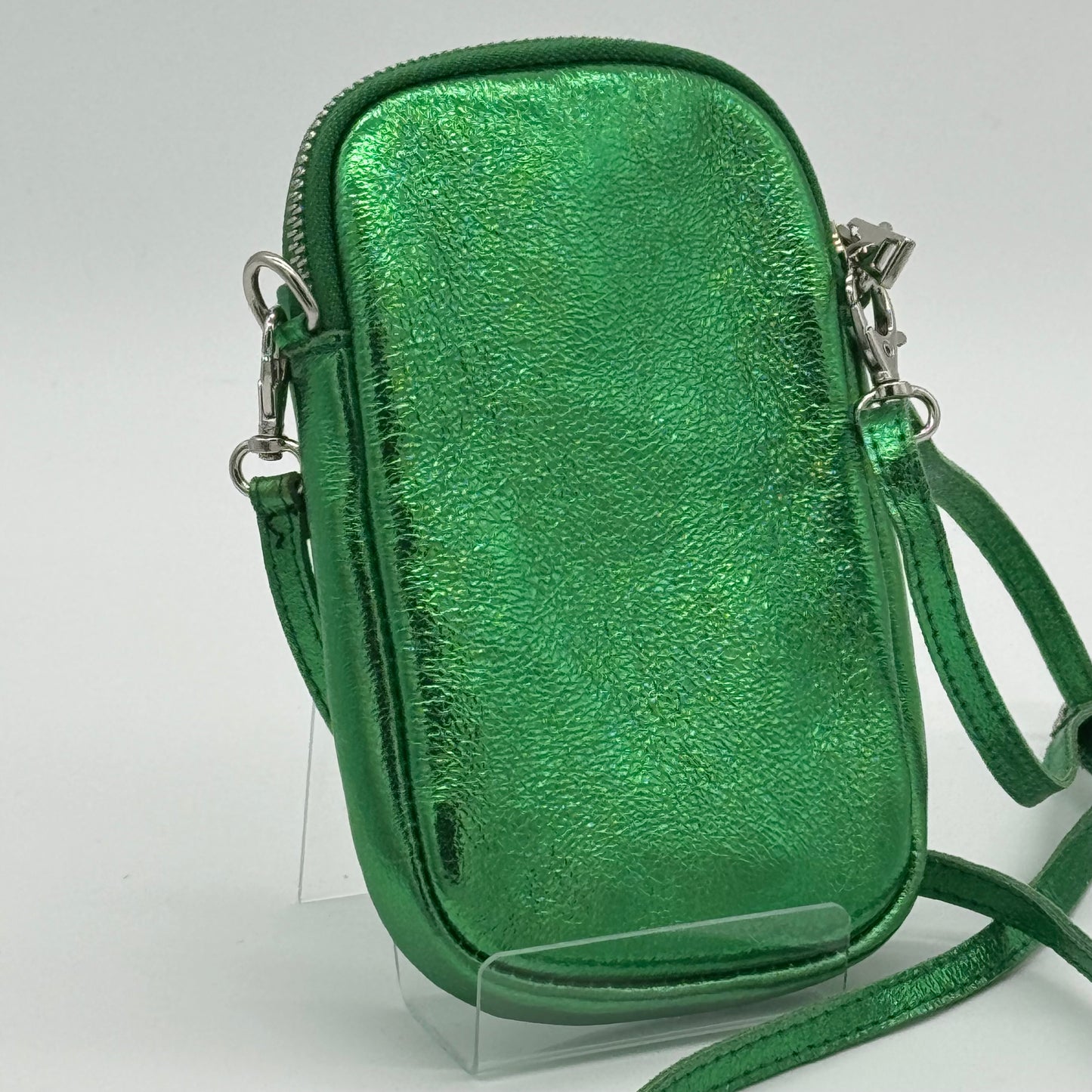 Metallic Leather Phone Bag Purse