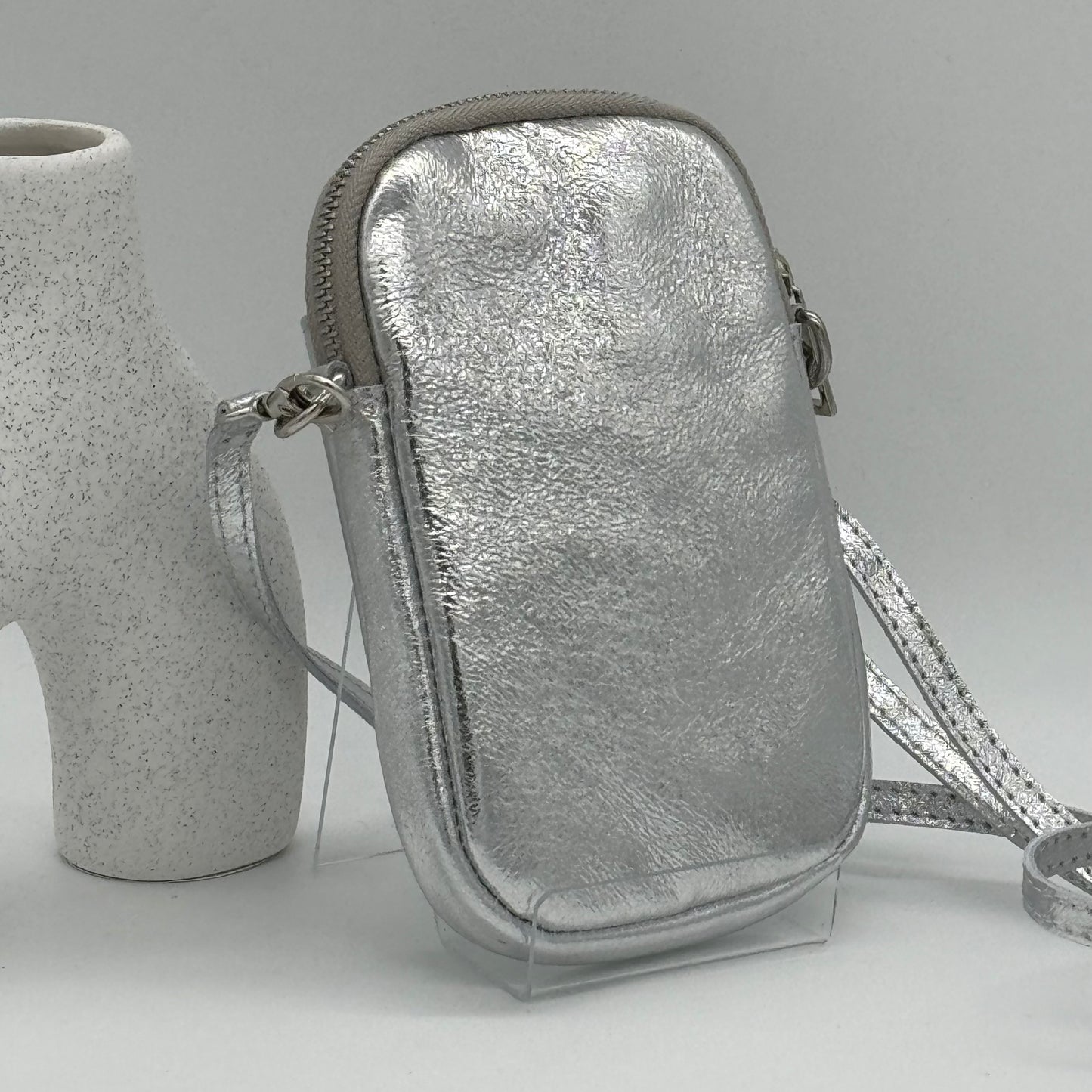 Metallic Leather Phone Bag Purse