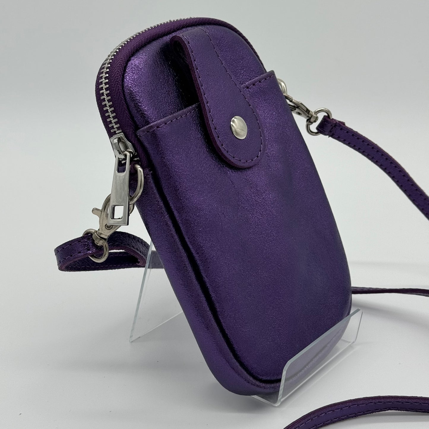 Metallic Leather Phone Bag Purse