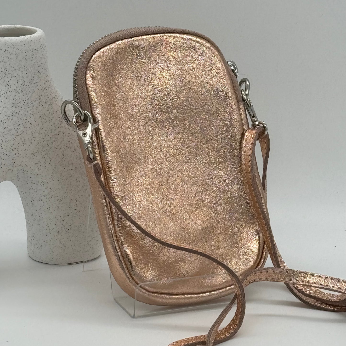 Metallic Leather Phone Bag Purse