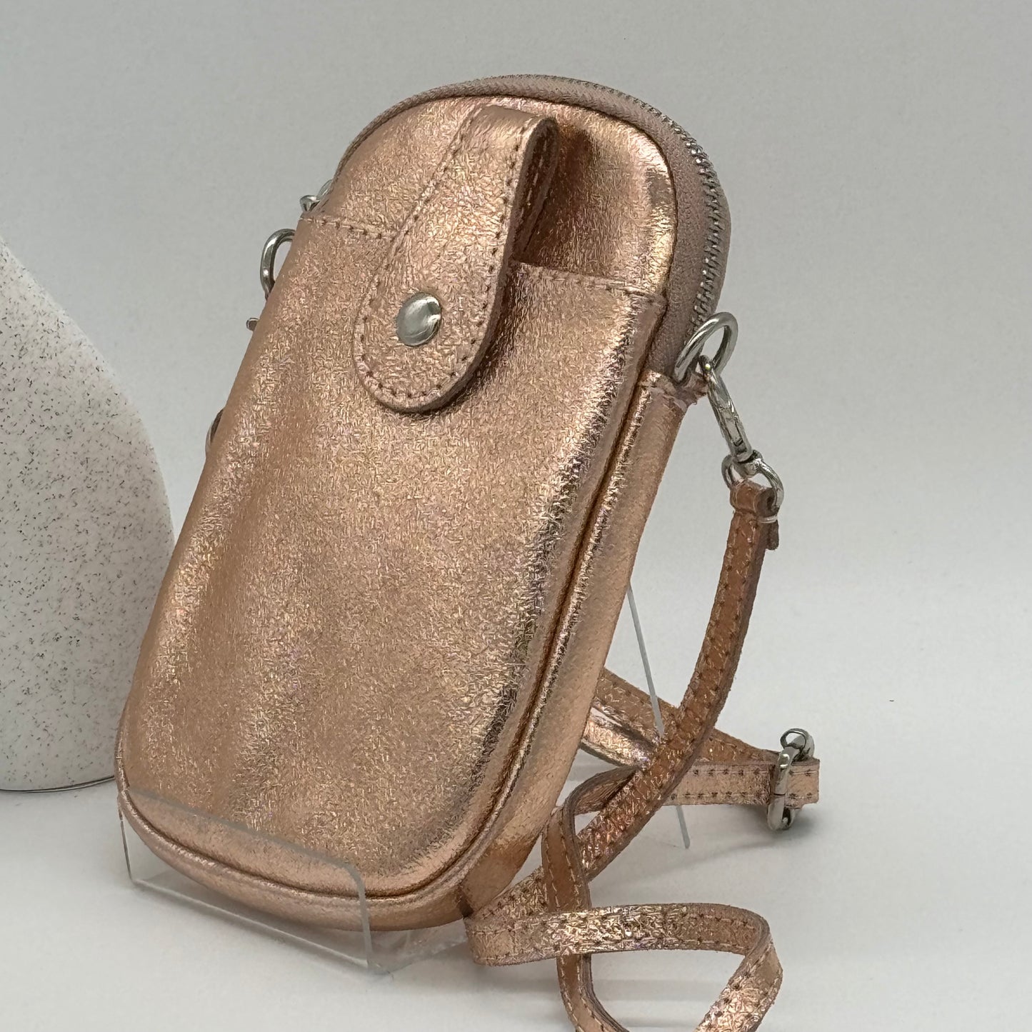 Metallic Leather Phone Bag Purse