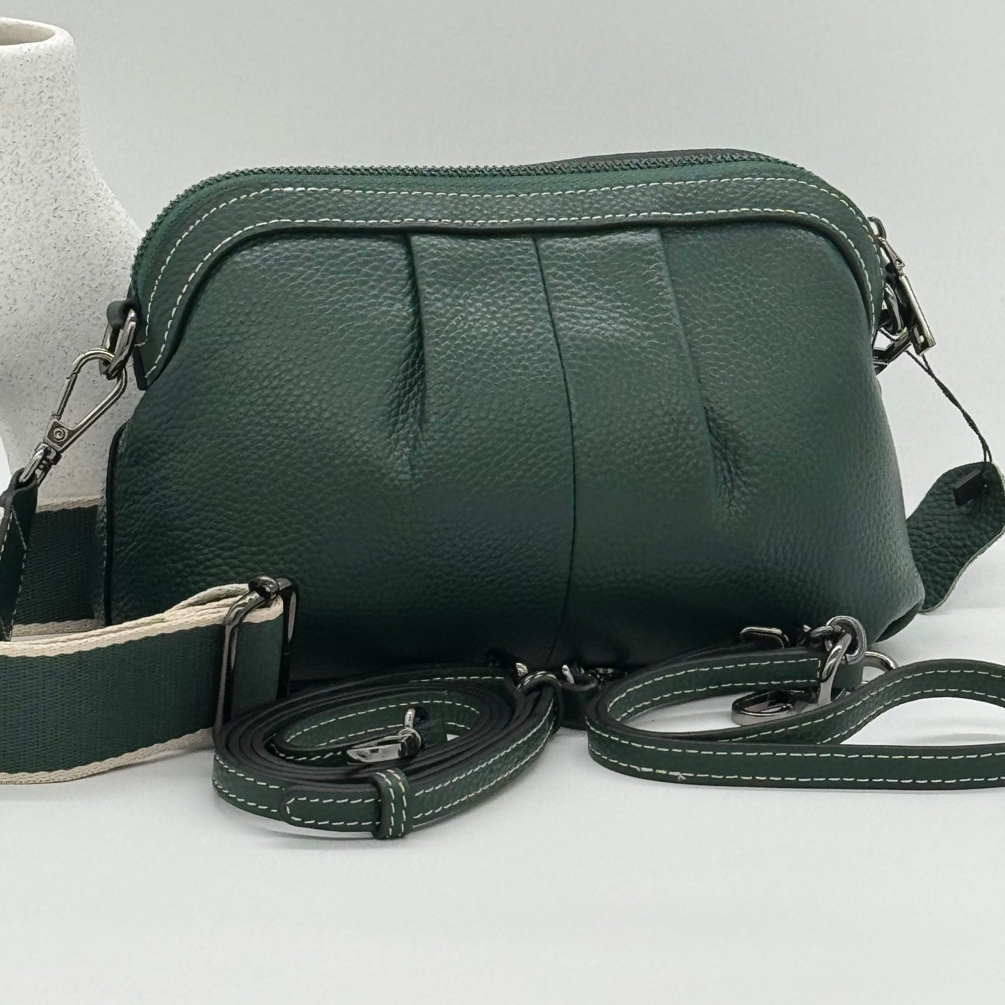 Leather Crossbody Grab Bag