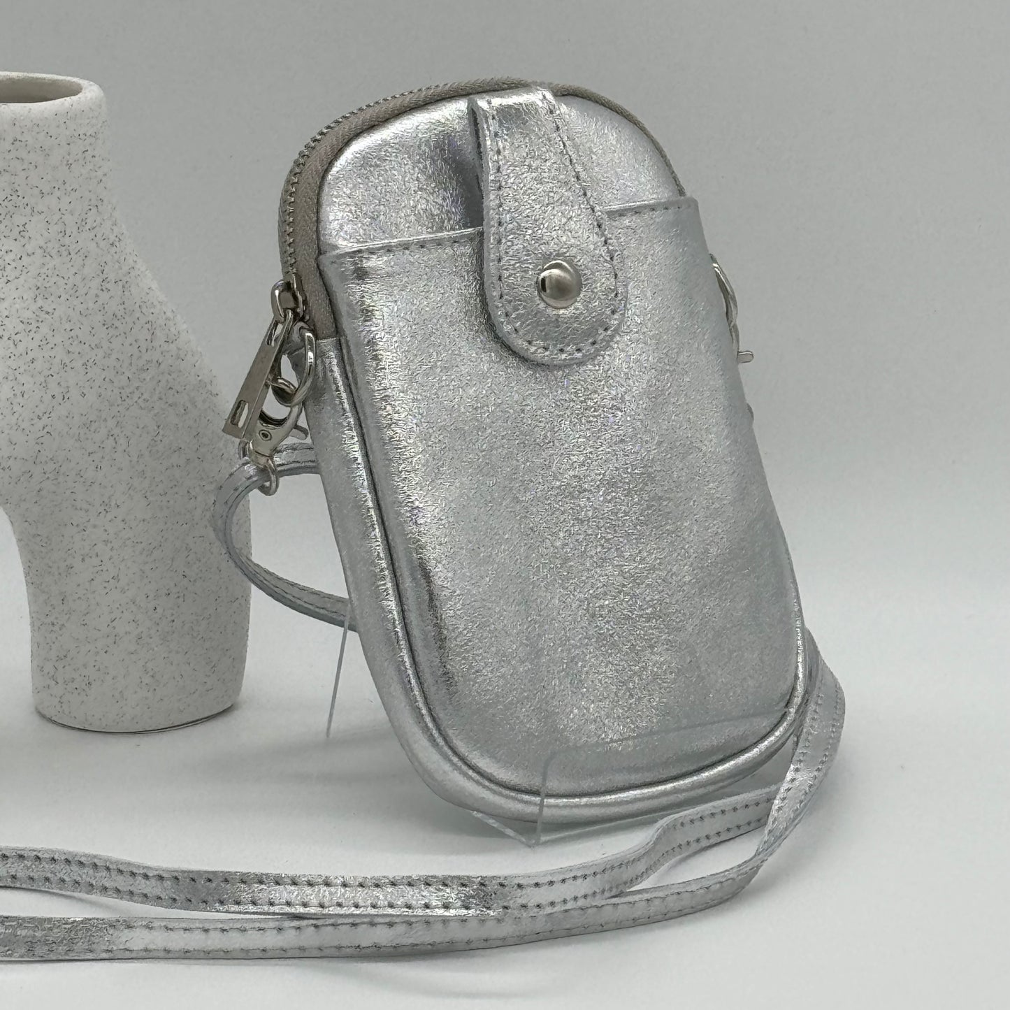 Metallic Leather Phone Bag Purse