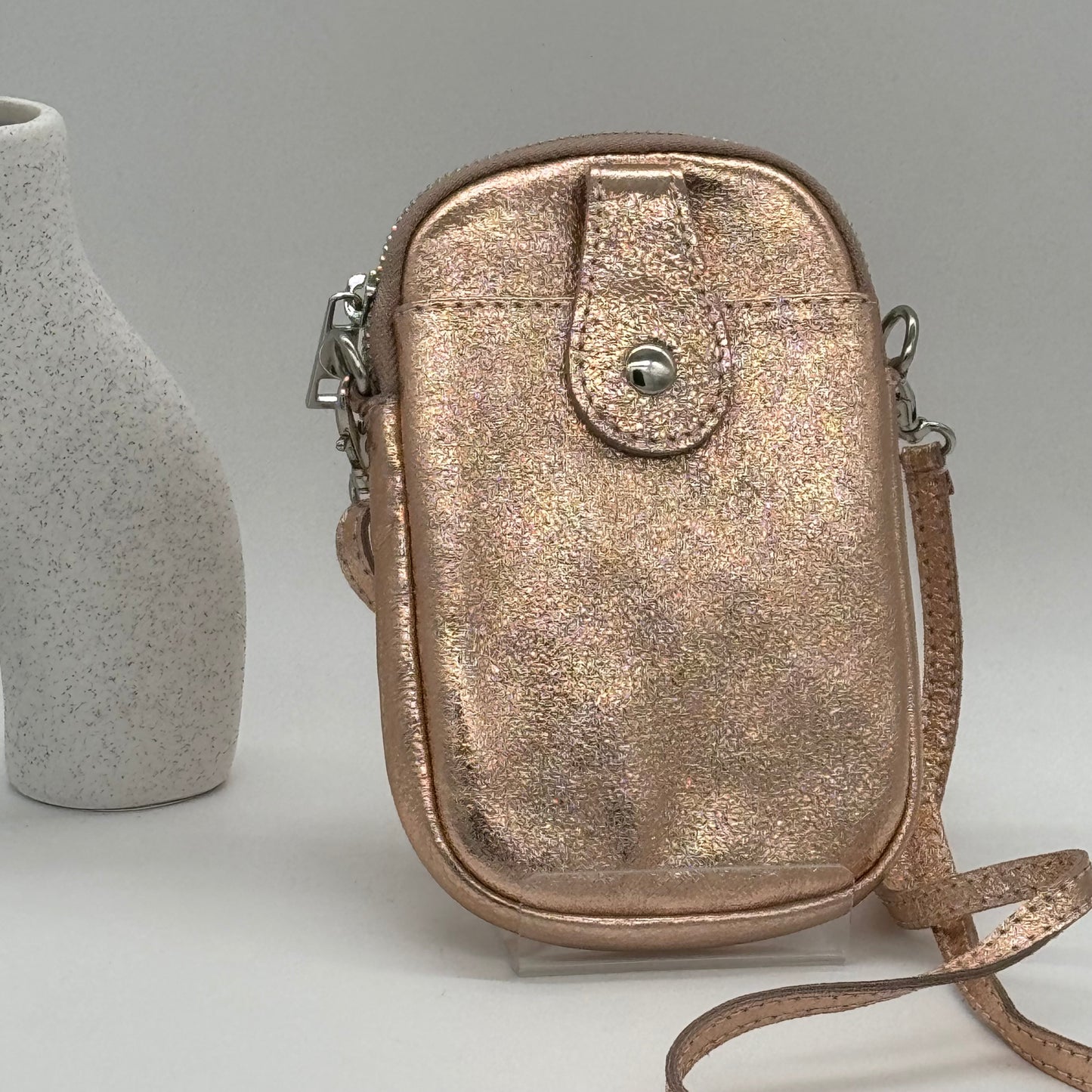 Metallic Leather Phone Bag Purse