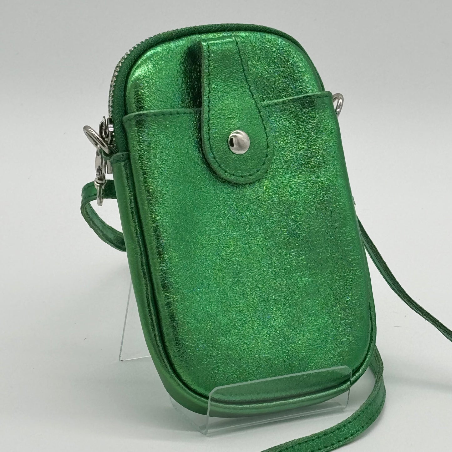 Metallic Leather Phone Bag Purse