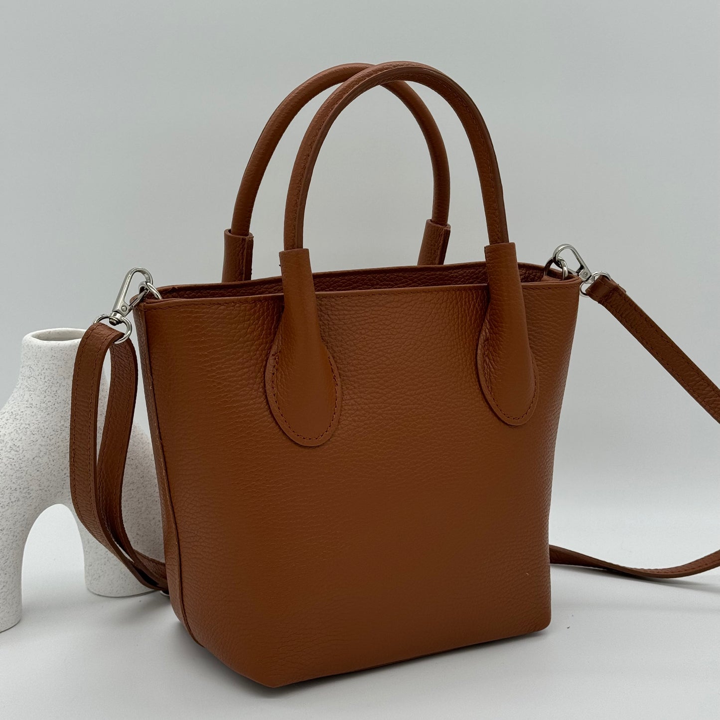 Leather Grab Bucket Bag